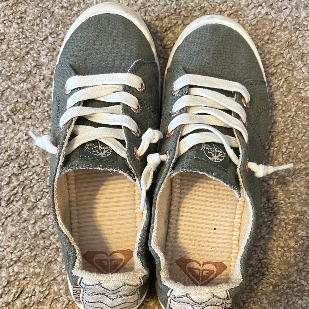 Roxy Green Canvas Sneakers Bayshore III - Picture 3 of 4